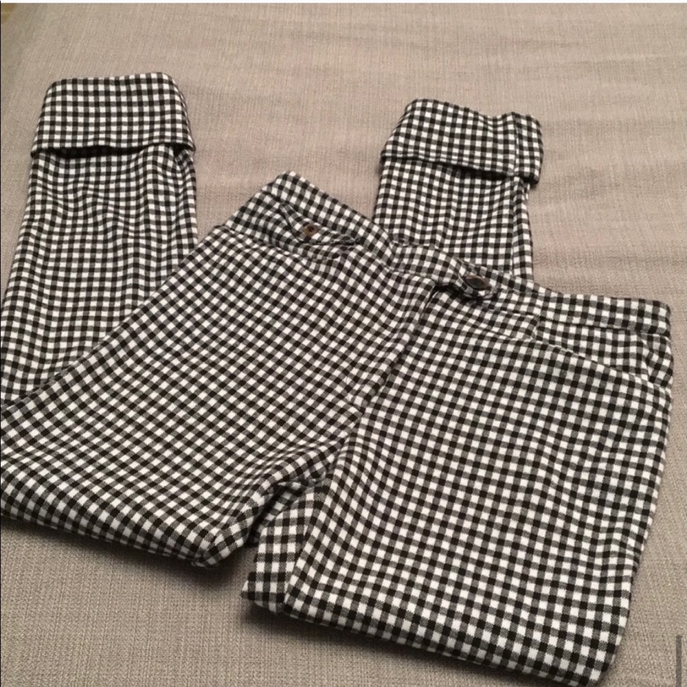 Anthropologie gingham crop pants kick flare